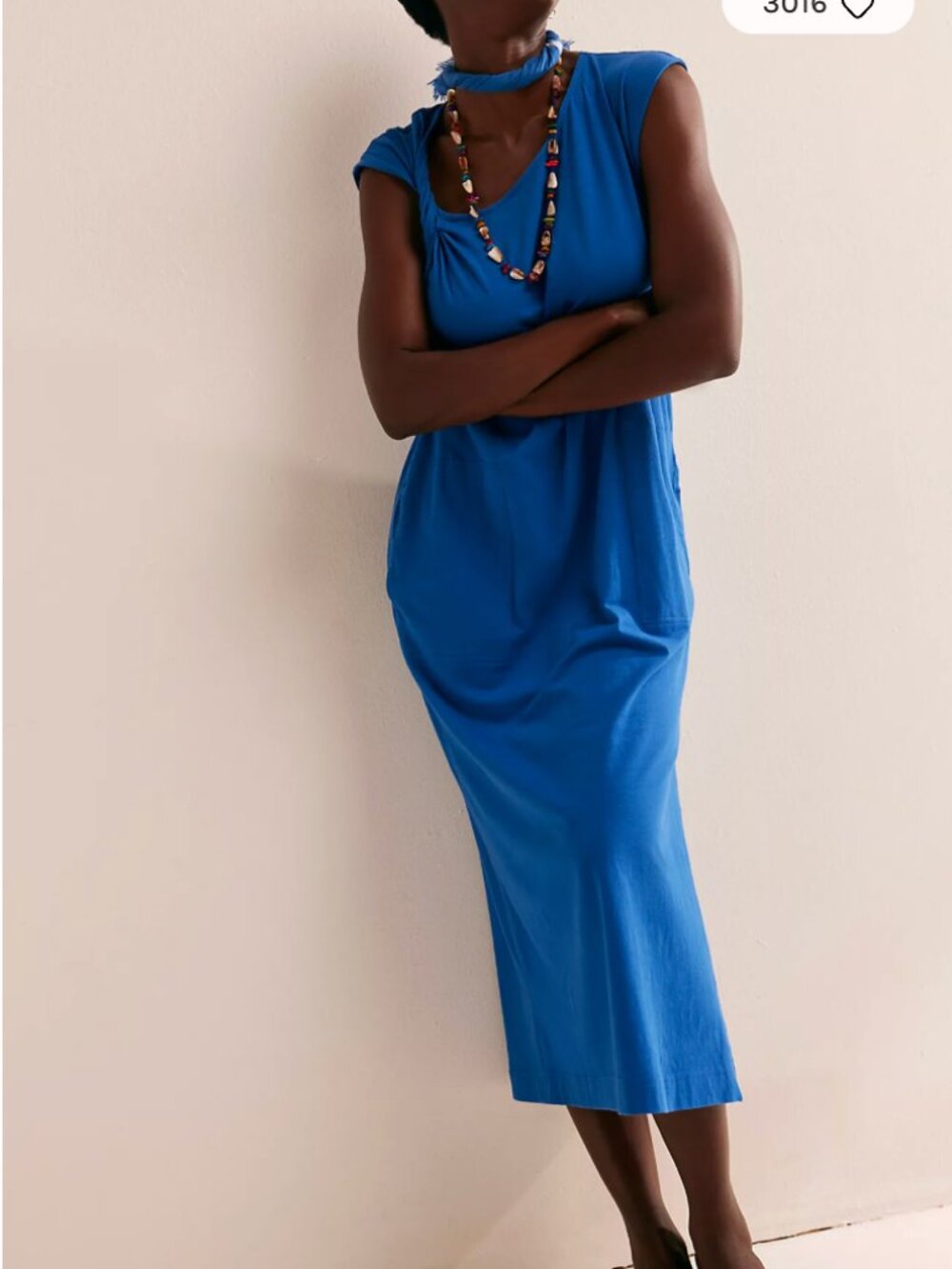 NEW Free People free-est Drew Tee Midi Dress in True Blue